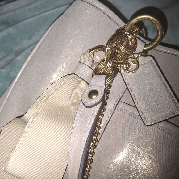 Coach Shimmering Cream Shoulder Bag - Picture 3 of 12